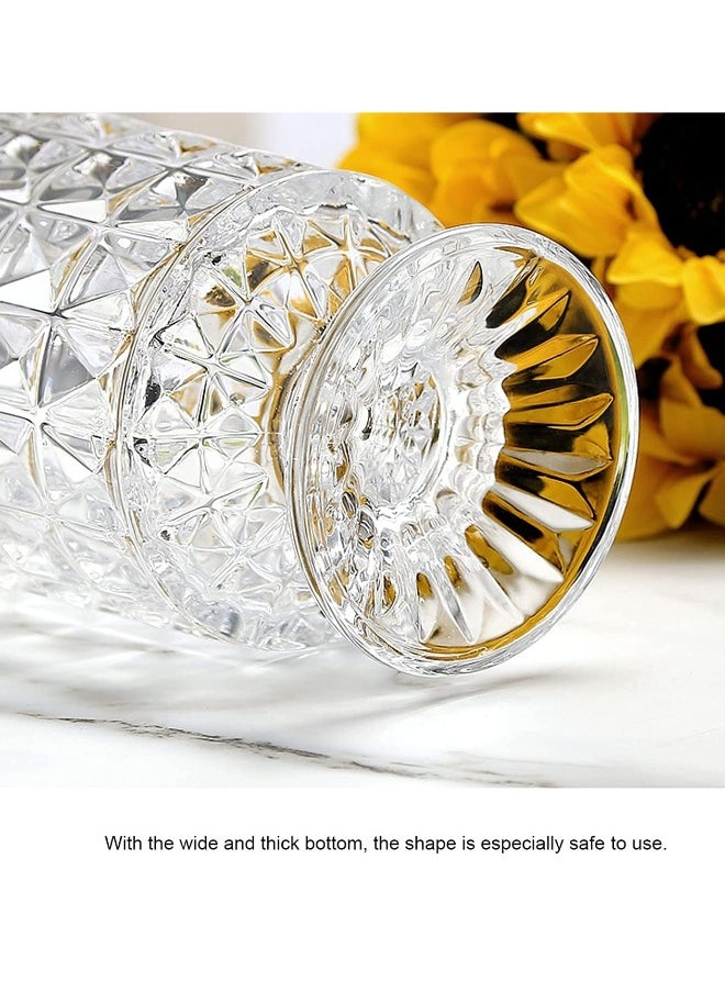 SYOSI Clear Glass Vase, Goblet Shaped Vase Decorative for Living Room Dining Table Office Decor