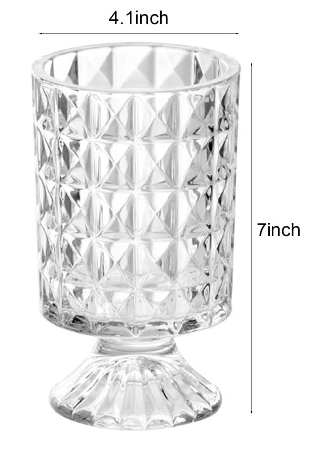 SYOSI Clear Glass Vase, Goblet Shaped Vase Decorative for Living Room Dining Table Office Decor