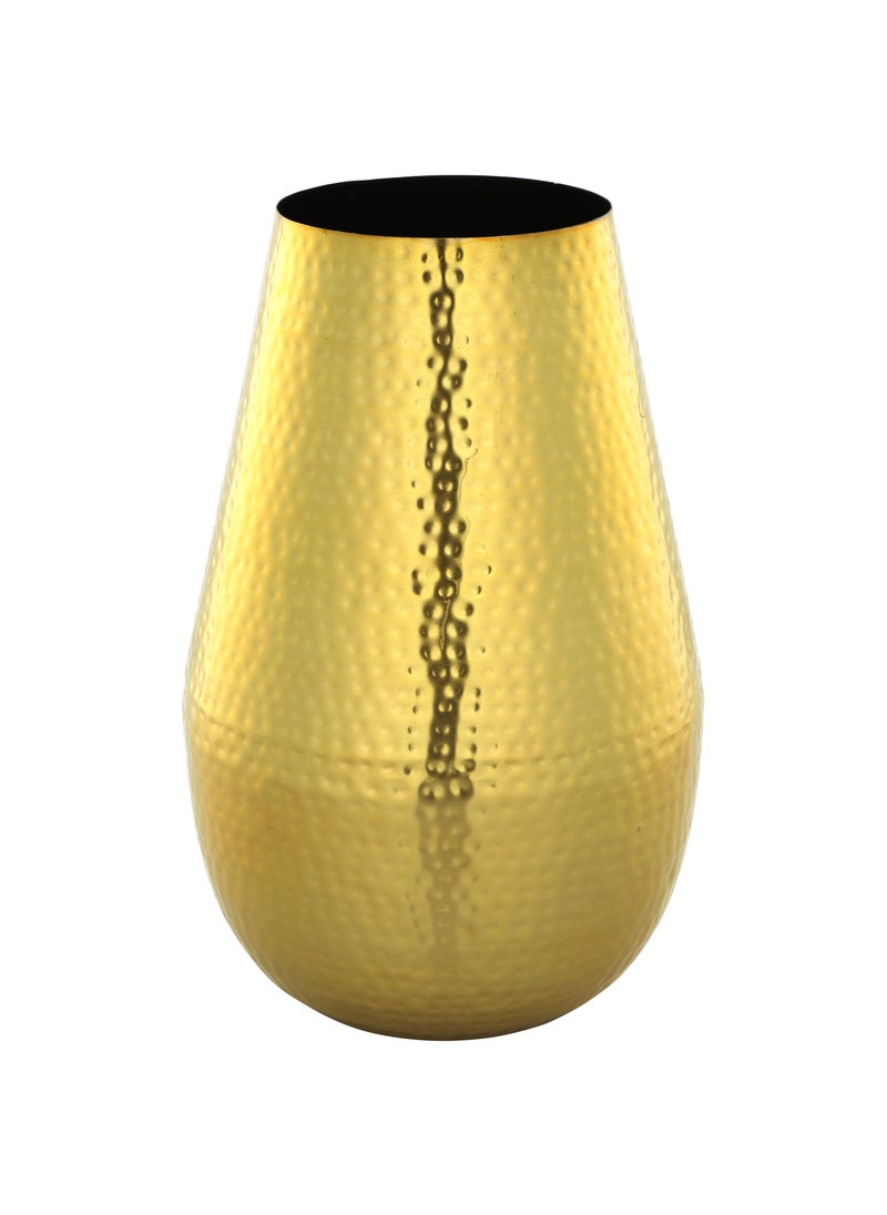 Hammered Design Gold Vase – Luxury Metal Home Décor by European Brass