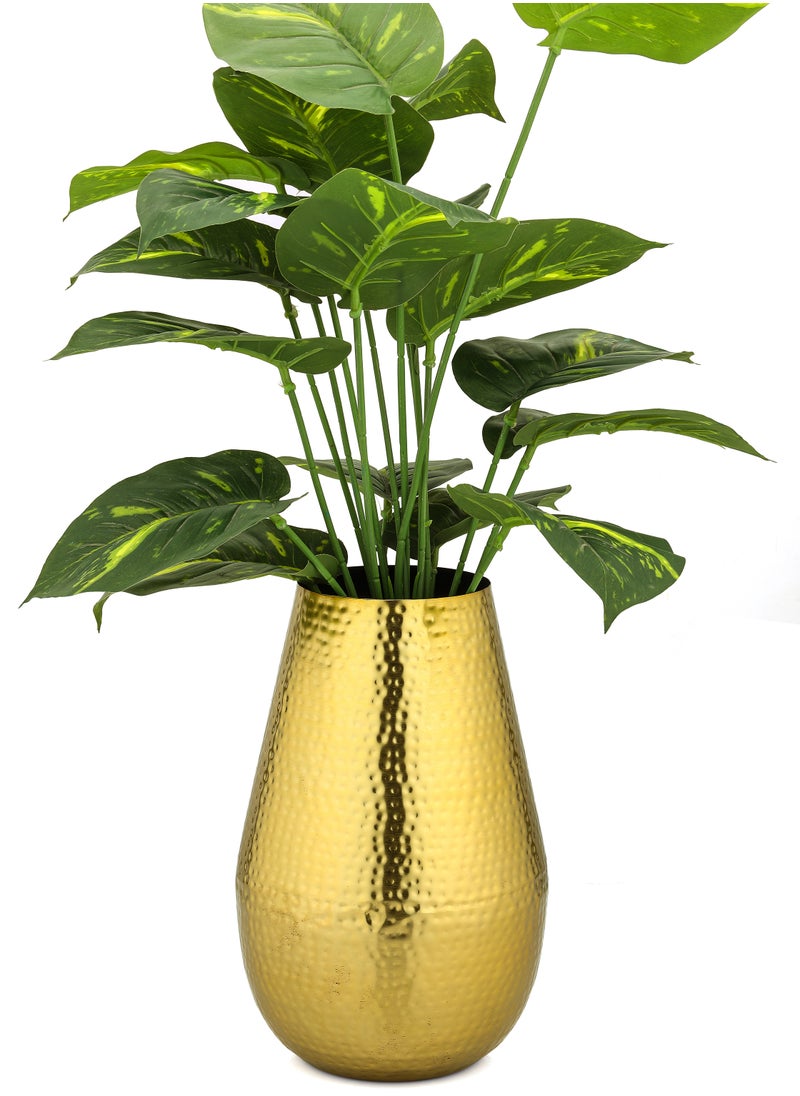 Hammered Design Gold Vase – Luxury Metal Home Décor by European Brass