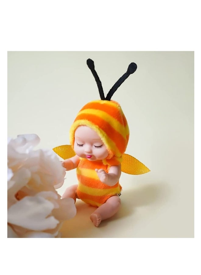 Mini Sleeping Rebirth Dolls, Miniature Reborn Doll Toys, Real Mini Reborn Doll, Lifelike Baby Doll for Baby Kids Girls Birthday Gift, Ideal Gift, Made of Safe and Non-Toxic Material (6 Pcs)