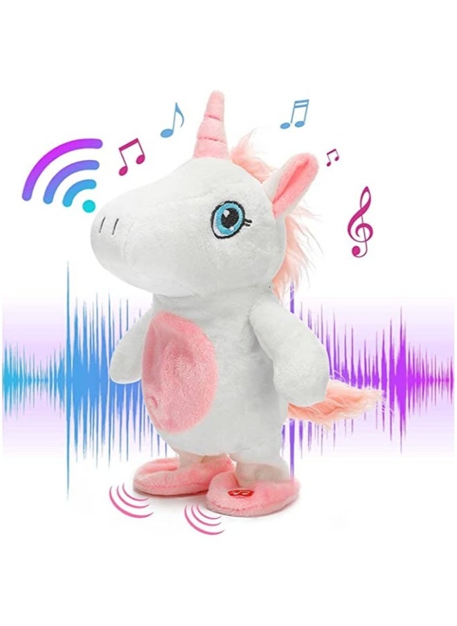 Interactive 10-Inch Plush Unicorn Toy, Talking and Singing Stuffed Animal, Perfect Gift for Kids' Birthdays and Special Occasions, Repeats What You Say