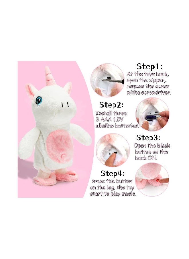 Interactive 10-Inch Plush Unicorn Toy, Talking and Singing Stuffed Animal, Perfect Gift for Kids' Birthdays and Special Occasions, Repeats What You Say