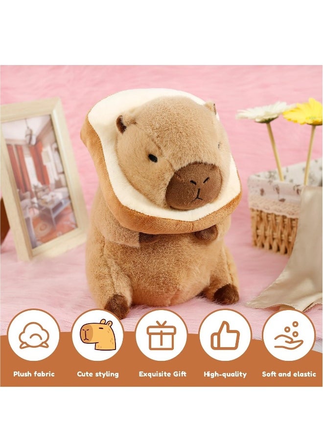 Cute Capybara Plush with Bread, 12inch Capybara Stuffed Animal Soft Capybara Plushies Toy Capybara Doll Pillow Birthday for Kids