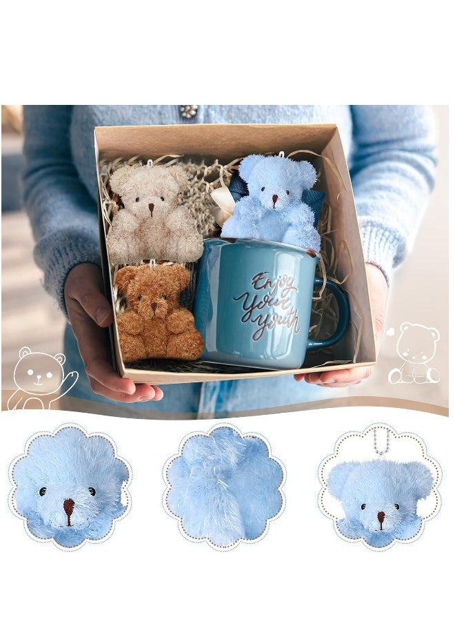 Plush Teddy Bear Pendant, Mini Plush Animal Soft Bear Doll Toys for Keychain Bag DIY Decorations, Birthday Wedding Graduation Gifts, Gift Box Filled Party Decorations 8pcs