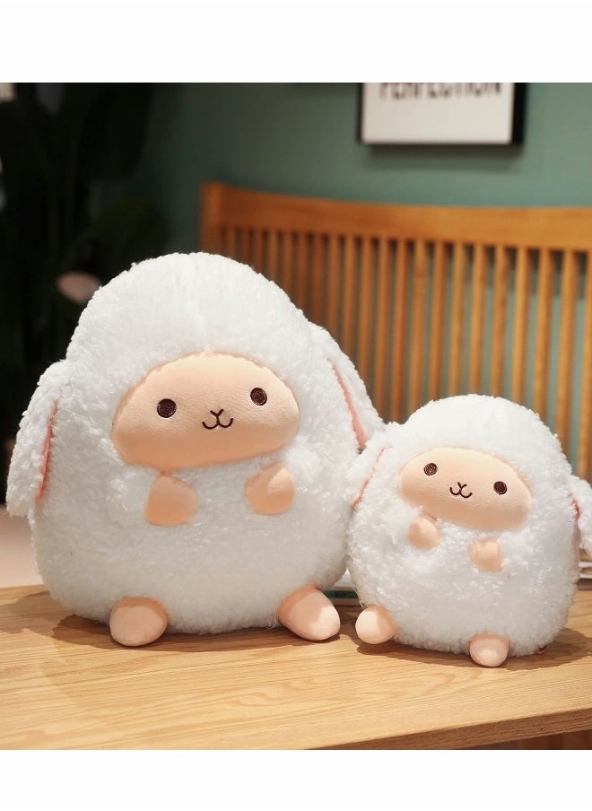 Lamb Plush Pillow, Plush Cute Stuffed Animal Soft Hugging Pillow, Kawaii Plushie Mini Plush Pillows for Kids Adults, White（9.05”，Small）