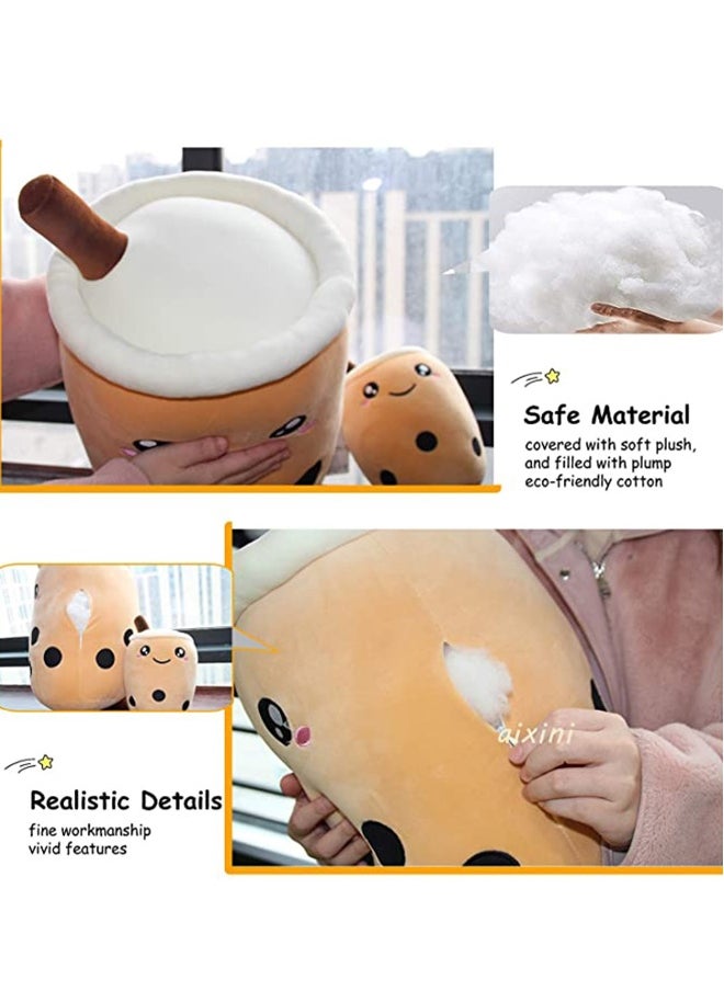 Pillow 13.7 inch Stuffed Boba Plushie Bubble Tea Plush Pillow Soft Milk Tea Shaped Plush Stuffed Pillow, Kawaii Plush Toy Gifts for Boys Girls