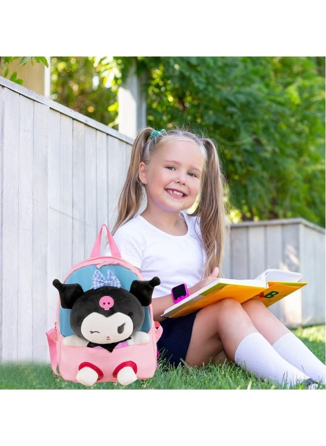 Kawaii Plush Kuromi Bag for Girls, Kuromi Plush Backpack Cute Kuromi Plush Bag Cartoon Shoulder Bag Cute Anime Kuromi Bag Kuromi Plush Shoulder Bag Anime Toy Bag for Anime Fans（25 * 35cm）