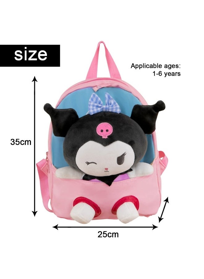 Kawaii Plush Kuromi Bag for Girls, Kuromi Plush Backpack Cute Kuromi Plush Bag Cartoon Shoulder Bag Cute Anime Kuromi Bag Kuromi Plush Shoulder Bag Anime Toy Bag for Anime Fans（25 * 35cm）