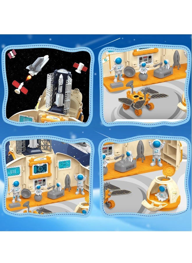 Space Exploration Toy Set - Features Spaceship, Astronaut Figures, Rover, Station, Capsule & Shuttle with Lights & Sounds, Perfect for Boys Aged 3-8 Years.