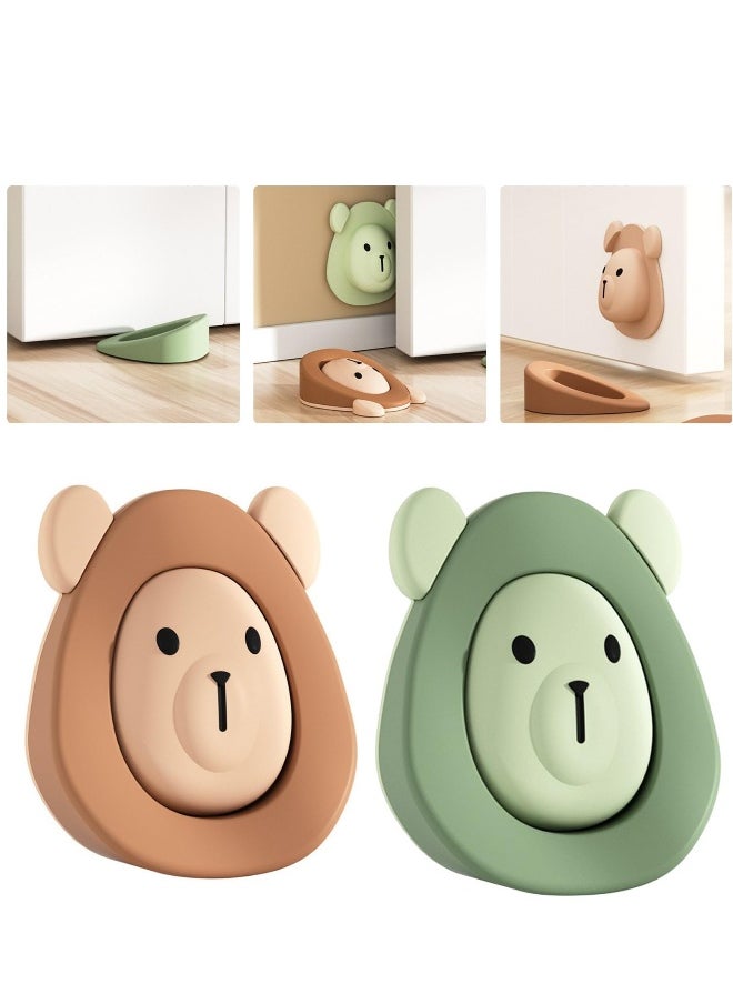 Door Stopper, Cute Door Stopper Rubber, Rubber Silicone Gate Door Stoppers, Holder Doorstop Floor Wall Protector with Storage Base, 2pcs