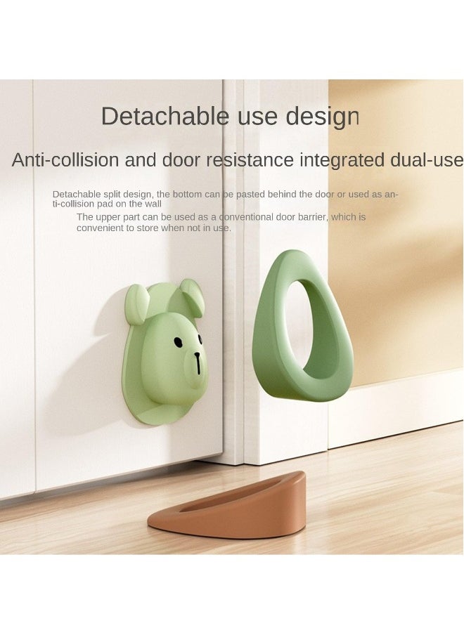 Door Stopper, Cute Door Stopper Rubber, Rubber Silicone Gate Door Stoppers, Holder Doorstop Floor Wall Protector with Storage Base, 2pcs