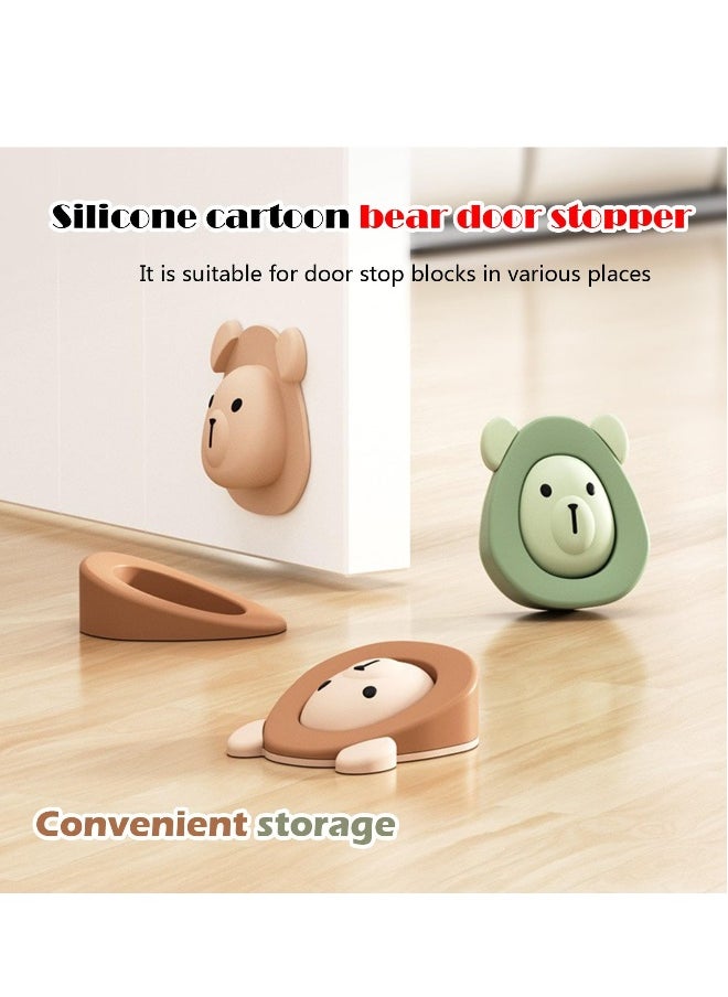 Door Stopper, Cute Door Stopper Rubber, Rubber Silicone Gate Door Stoppers, Holder Doorstop Floor Wall Protector with Storage Base, 2pcs