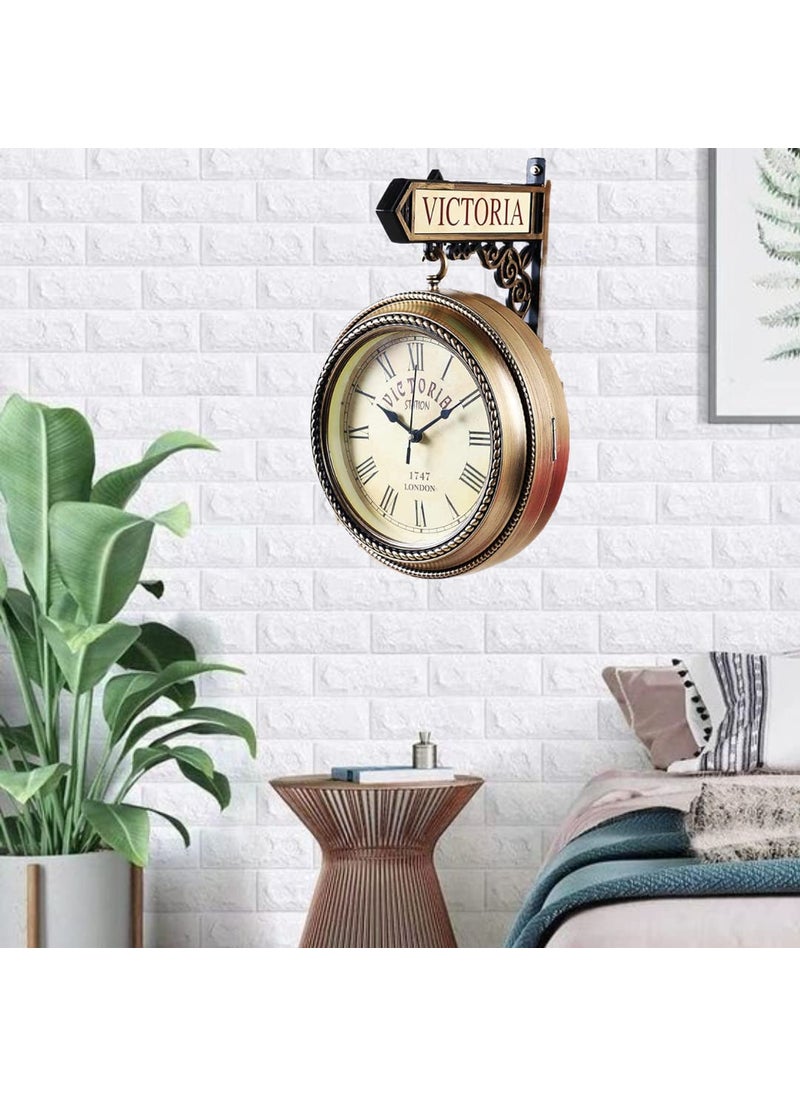 OSI OneStoreIndia Handcrafted Designer Premium Clock in Antique Finish for WallHome Dcor or for Gifts WClock25 Brass Brown Copper