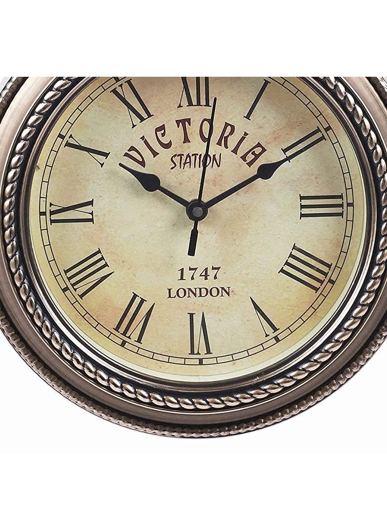 OSI OneStoreIndia Handcrafted Designer Premium Clock in Antique Finish for WallHome Dcor or for Gifts WClock25 Brass Brown Copper