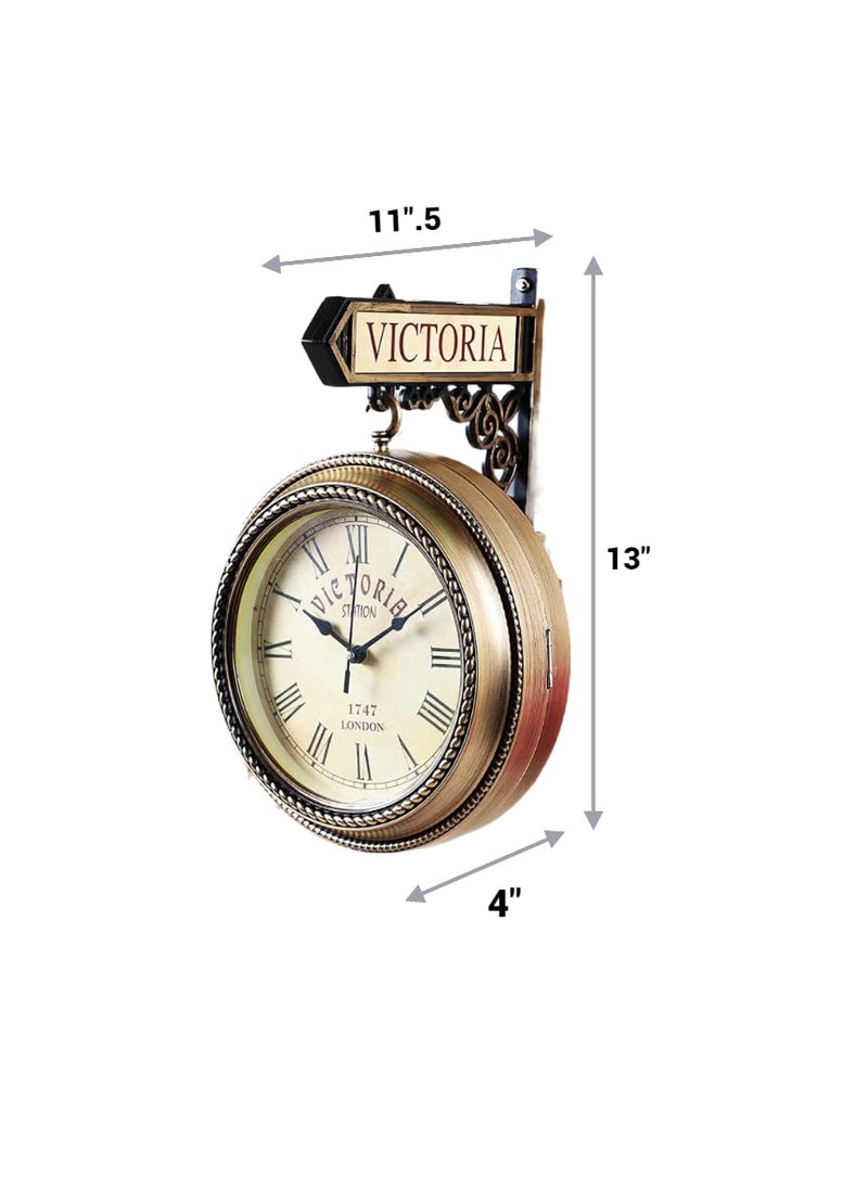 OSI OneStoreIndia Handcrafted Designer Premium Clock in Antique Finish for WallHome Dcor or for Gifts WClock25 Brass Brown Copper