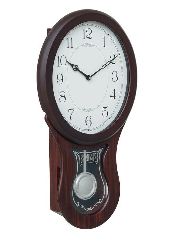CHRONIKLE Classic Vertical Musical Wooden Pendulum Chime Wall Clock for Living Room Home Decorations Office Gifts Size 28 x 8 x 55 CM Weight 2090 Gram Color Rosewood