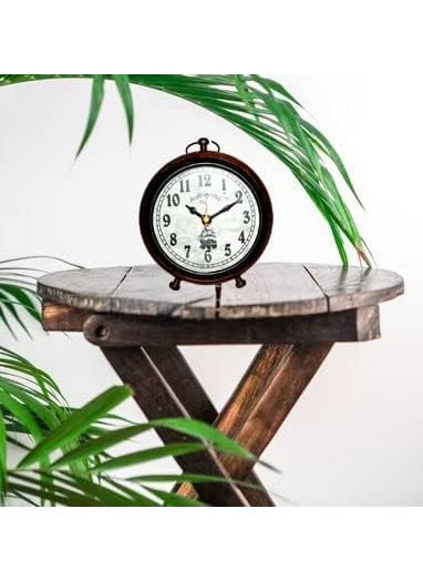 ARTIKRON Handmade Wooden Table Top Desk Clock Antique Style Home Office Study Living Room Decoration Gift Item