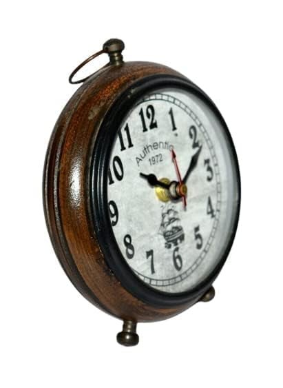 ARTIKRON Handmade Wooden Table Top Desk Clock Antique Style Home Office Study Living Room Decoration Gift Item