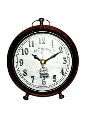 ARTIKRON Handmade Wooden Table Top Desk Clock Antique Style Home Office Study Living Room Decoration Gift Item
