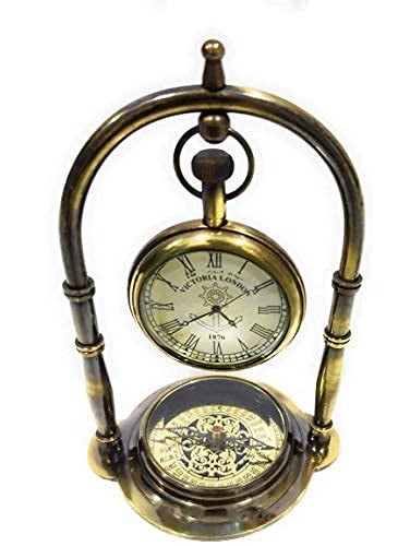 vintage collection Nautical Table Clock with Compass