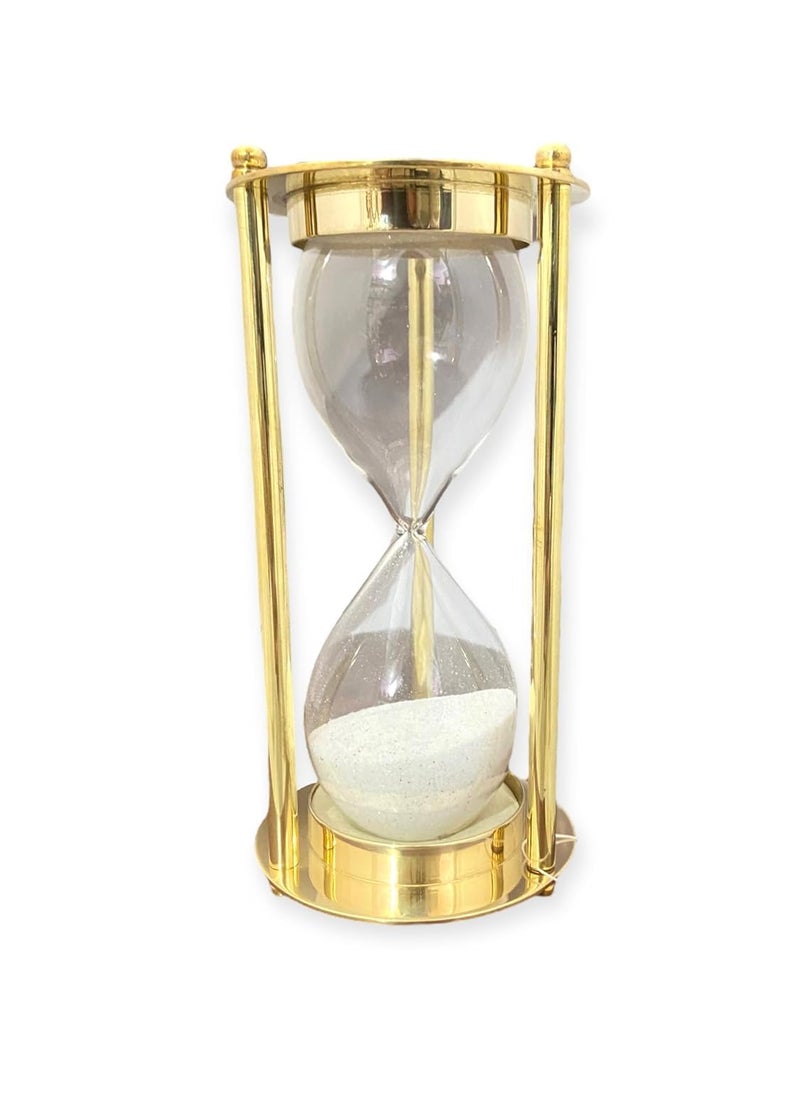 Nautical Brass Glass Sand Timer Hour Glass Antique Sand Clock Ideal for ExerciseTea Making Table Decor Showpiece Design 5