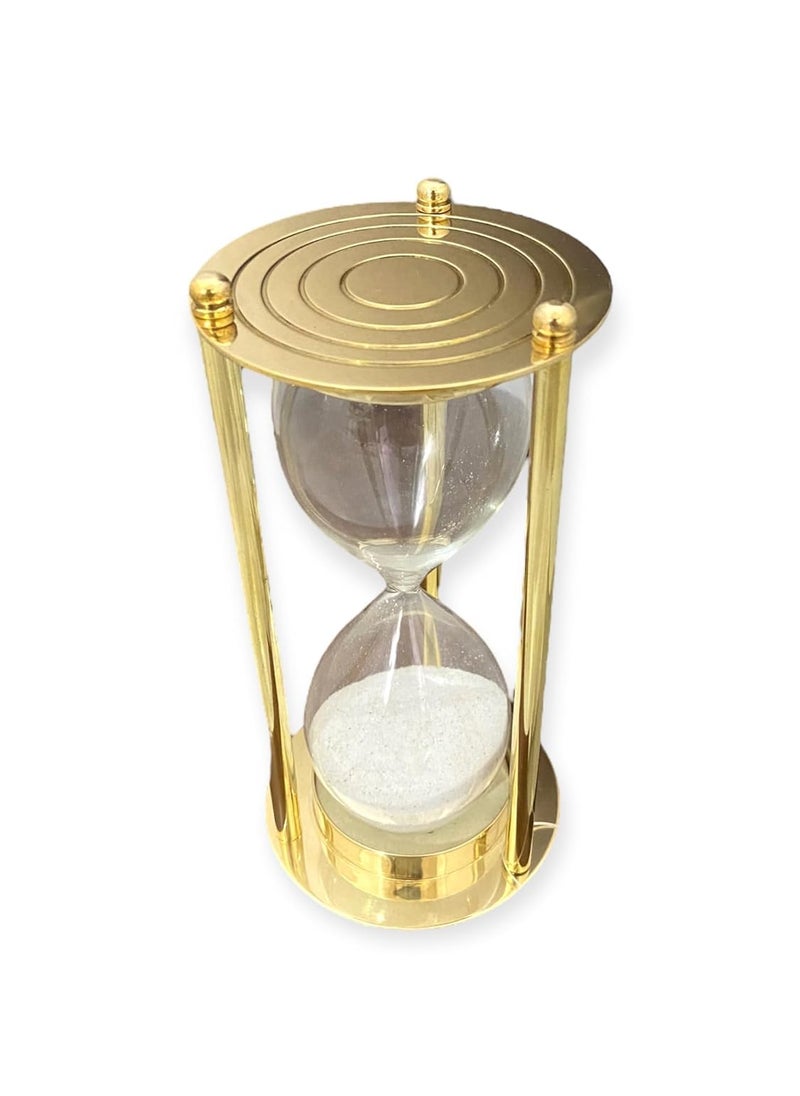 Nautical Brass Glass Sand Timer Hour Glass Antique Sand Clock Ideal for ExerciseTea Making Table Decor Showpiece Design 5