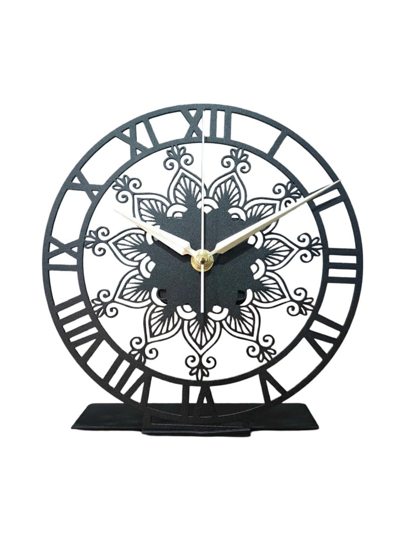 Decorila Classic Tabletop Office Clock Metal Desktop Clock Mid Century Clock Gift Home Office ClockShelf Silent ClockNew Home GiftBusiness Gift 8 Inch
