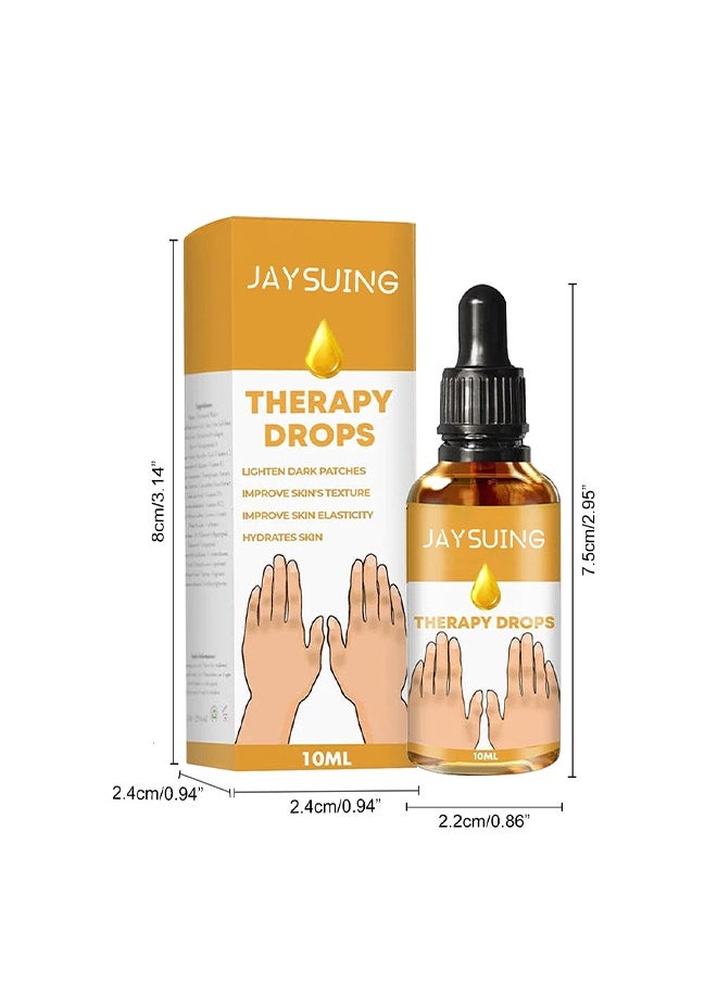 Therapy Drops Whitening Hand Knuckle Glow Serum, Restoring Hand Treatment, Moisturizing, Exfoliates and Reduces Unbalanced Pigmentation, for Removing Dark Knuckle Elbow, Brighter, Firmer Skin