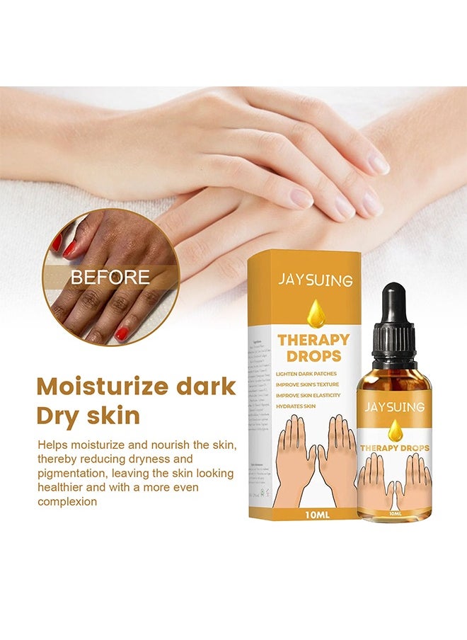 Therapy Drops Whitening Hand Knuckle Glow Serum, Restoring Hand Treatment, Moisturizing, Exfoliates and Reduces Unbalanced Pigmentation, for Removing Dark Knuckle Elbow, Brighter, Firmer Skin