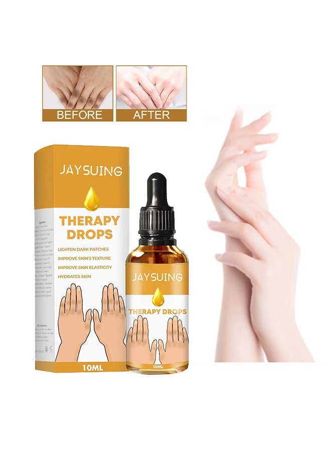 Therapy Drops Whitening Hand Knuckle Glow Serum, Restoring Hand Treatment, Moisturizing, Exfoliates and Reduces Unbalanced Pigmentation, for Removing Dark Knuckle Elbow, Brighter, Firmer Skin