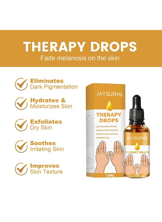 Therapy Drops Whitening Hand Knuckle Glow Serum, Restoring Hand Treatment, Moisturizing, Exfoliates and Reduces Unbalanced Pigmentation, for Removing Dark Knuckle Elbow, Brighter, Firmer Skin