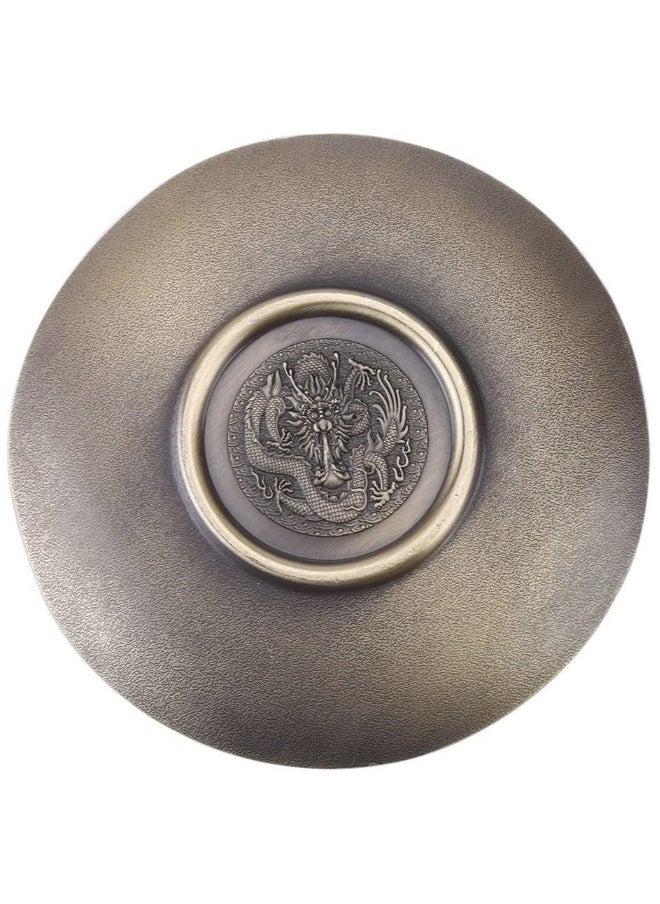Zinc Alloy Incense Stick Burner Holder Chinese Dragon Pattern Censer Plate Buddhism Censer Incense Plate for Bedroom,Temple, Office (Bronze)