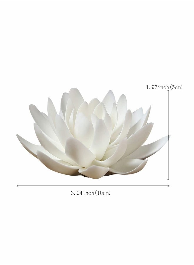 Incense Holders Burner, 3.9 Inch Ceramic White Lotus Incense Burner Home Decor Flower Incense Burner Stick Holder for Yoga Studio Living Room Office Teahouse Home Decor