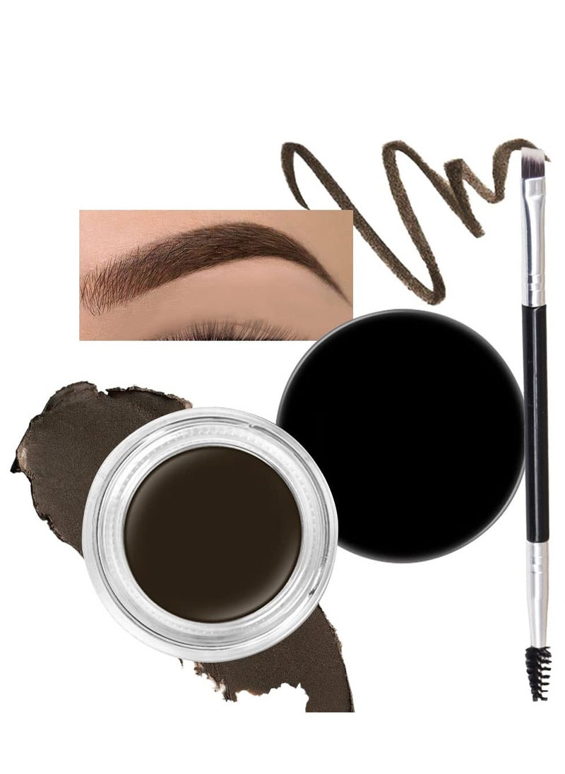 evpct 2Pcs Eyebrows Pomade Shaping Kit with Dual-ended Brush Eye Brow Styling Gel Dark Brown Makeup Set Long Lasting Waterproof Colored Color Eyebrow Pencil Powder Tinting Kit pintura de cejas, EBONY