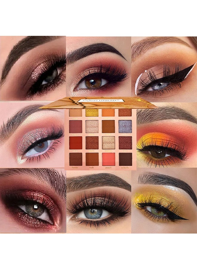 16 Color Eyeshadow Palette-Makeup Eye Shadow Palettes Pink Eye Shadow Wine Red Eye Shadow Waterproof Long Lasting Natural Mixing Pigment Makeup