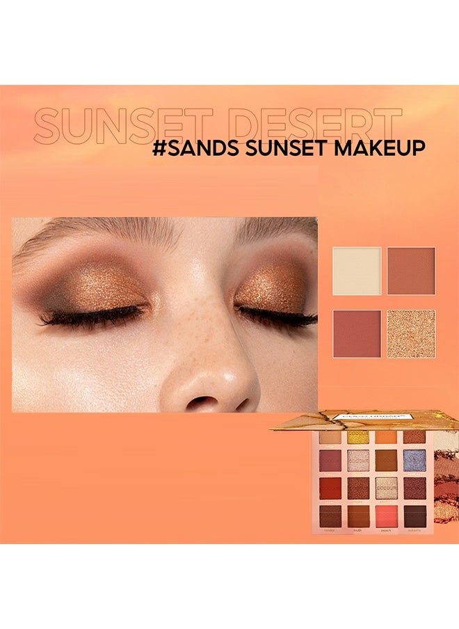 16 Color Eyeshadow Palette-Makeup Eye Shadow Palettes Pink Eye Shadow Wine Red Eye Shadow Waterproof Long Lasting Natural Mixing Pigment Makeup