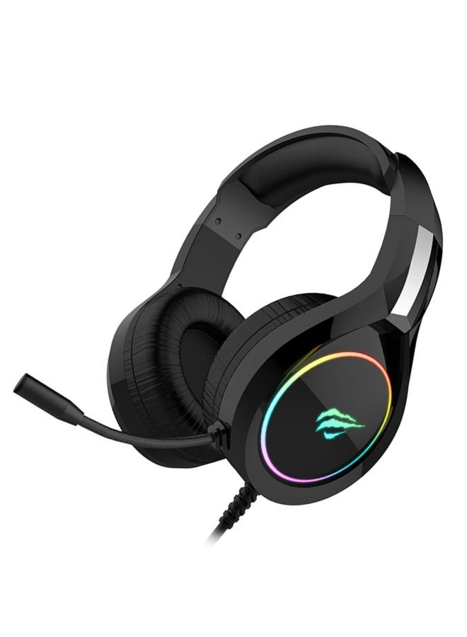 Gaming Headphones, RGB Over-Ear Headset with Microphone, Suitable for PC, PS5, Xbox and Mobile Devices