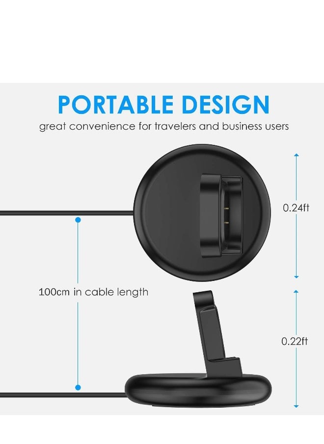 Charger Compatible with Fitbit Sense/Fitbit Versa 3 Charging Dock, Anti-Slip Replacement Cable Stand Station with 100cm Cord Accessories Cradle Base Holder for Sense/Versa 3 Smartwatch