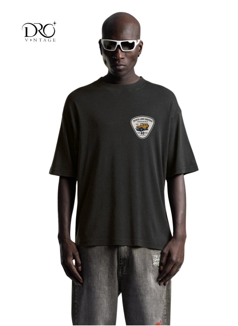 Dro Vintage Black Color Unisex Printed T-shirt
