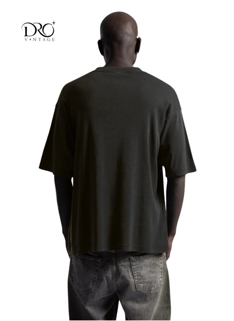 Dro Vintage Black Color Unisex Printed T-shirt