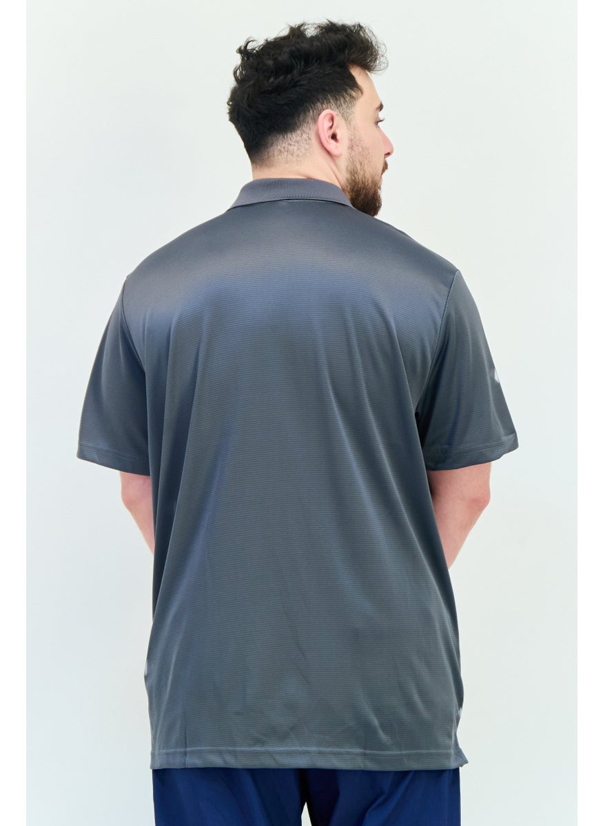 Men Sportswear Fit Short Sleeves Training Polo Shirt, Dark Grey