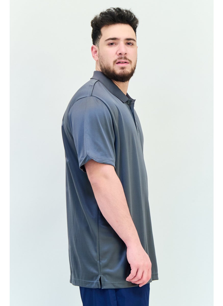 Men Sportswear Fit Short Sleeves Training Polo Shirt, Dark Grey