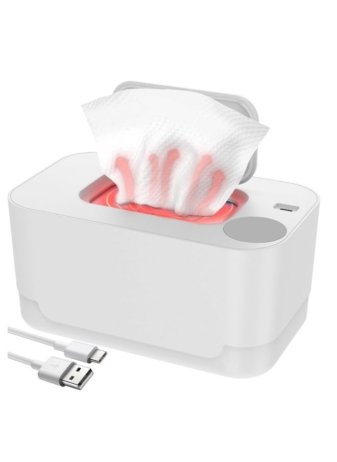 Baby Wipe Warmer, Baby Wet Wipes Dispenser, Portable Thermostat Baby Wipes Heater, Diaper Wipes Warmer for Newborn Baby, Keeps Wipes Warm and Moist, Prevent Dry, Baby Shower Gifts, White
