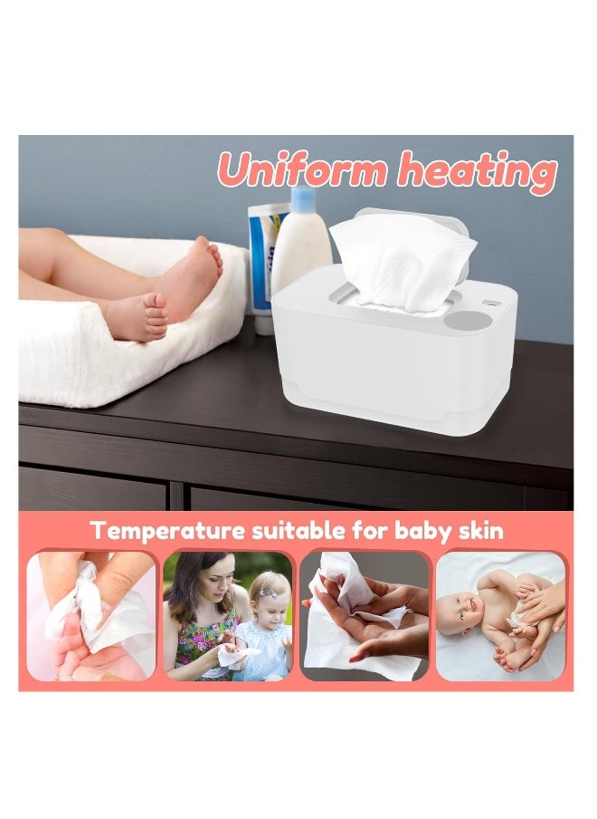 Baby Wipe Warmer, Baby Wet Wipes Dispenser, Portable Thermostat Baby Wipes Heater, Diaper Wipes Warmer for Newborn Baby, Keeps Wipes Warm and Moist, Prevent Dry, Baby Shower Gifts, White