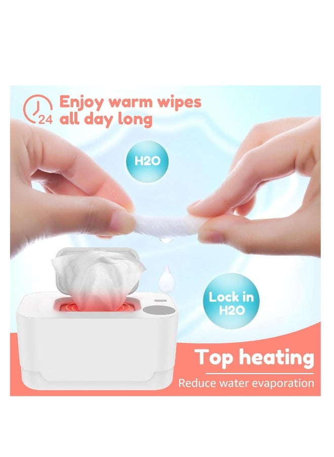 Baby Wipe Warmer, Baby Wet Wipes Dispenser, Portable Thermostat Baby Wipes Heater, Diaper Wipes Warmer for Newborn Baby, Keeps Wipes Warm and Moist, Prevent Dry, Baby Shower Gifts, White