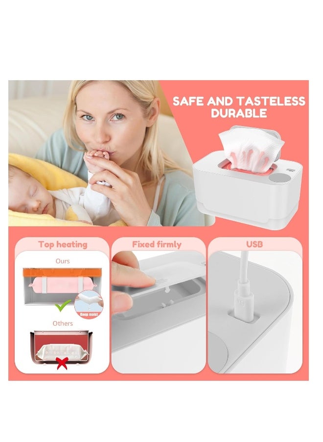 Baby Wipe Warmer, Baby Wet Wipes Dispenser, Portable Thermostat Baby Wipes Heater, Diaper Wipes Warmer for Newborn Baby, Keeps Wipes Warm and Moist, Prevent Dry, Baby Shower Gifts, White