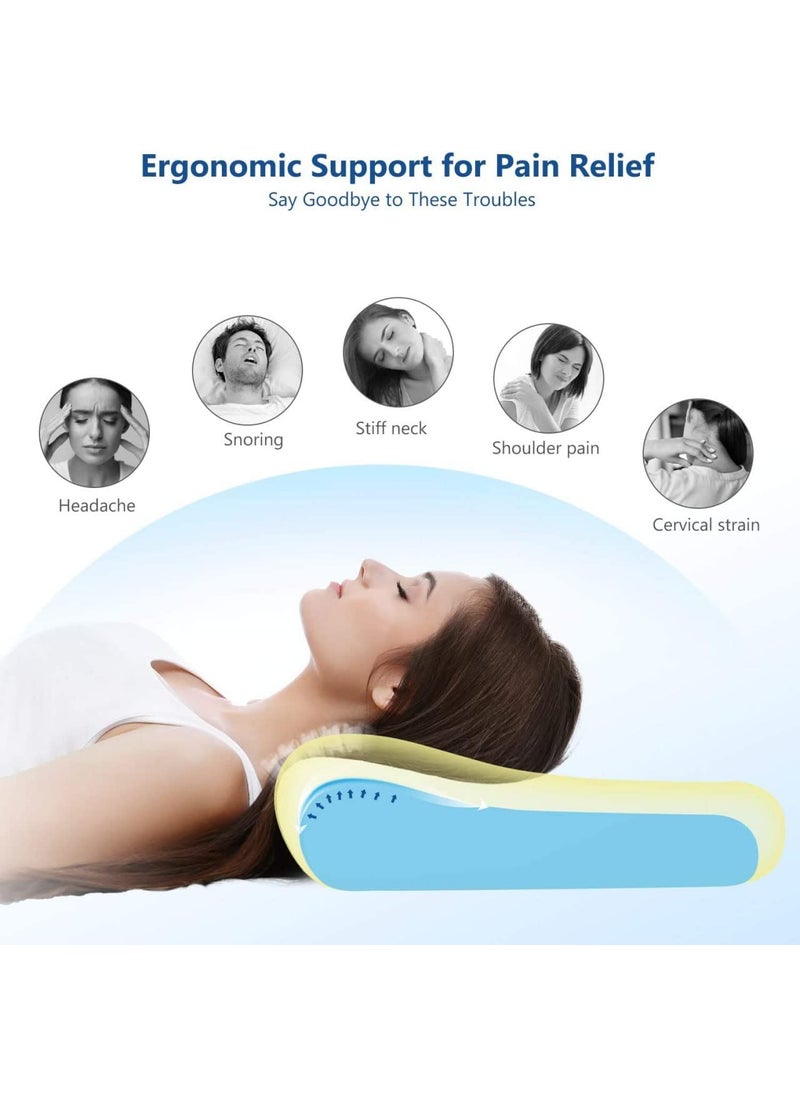APPETINA Memory Foam PillowOrthopedic Pillow Neck Pain Cervical Contour Memory Foam PillowOrthopedic Pillow for Neck PainOrthopedic Contour Pillow Support