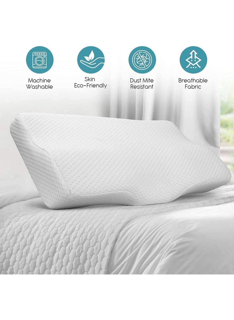 APPETINA Memory Foam PillowOrthopedic Pillow Neck Pain Cervical Contour Memory Foam PillowOrthopedic Pillow for Neck PainOrthopedic Contour Pillow Support