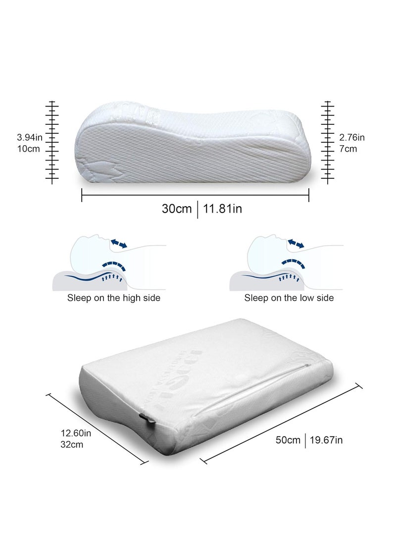 Viaggi Cervical Contour Orthopedic Memory Foam Travel Pillow for Sleeping Cervical Orthopedic Spine Care Pillow Spondylitis Neck and Back Pain Support Pack of 1 White